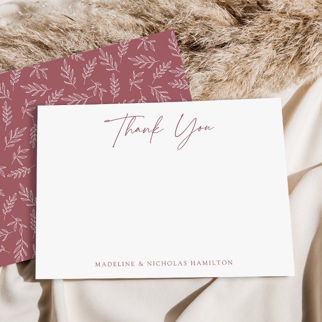 Modern Minimalist Desert Rose Botanical Thank You Card (Creator Uploaded)