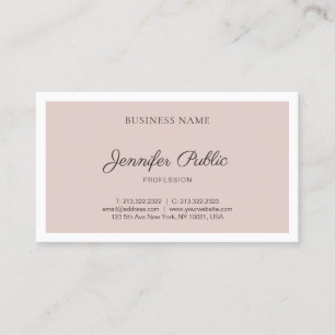 Modern Minimalist Design Elegant Plain Trendy Luxe Business Card