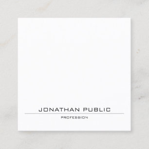 Modern Minimalist Design Elegant Plain Trendy Square Business Card