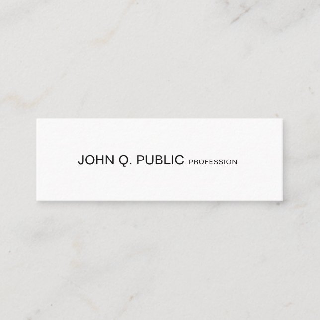 Modern Minimalist Design Elegant Smart Plain Mini Business Card (Front)
