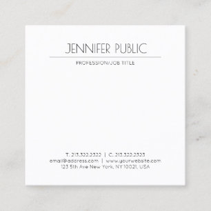 Modern Minimalist Design Elegant Trendy Plain Square Business Card