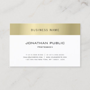 Modern Minimalist Design Gold Elegant Plain Luxury Business Card