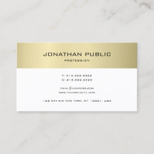 Modern Minimalist Design Gold Look Plain Trendy Business Card