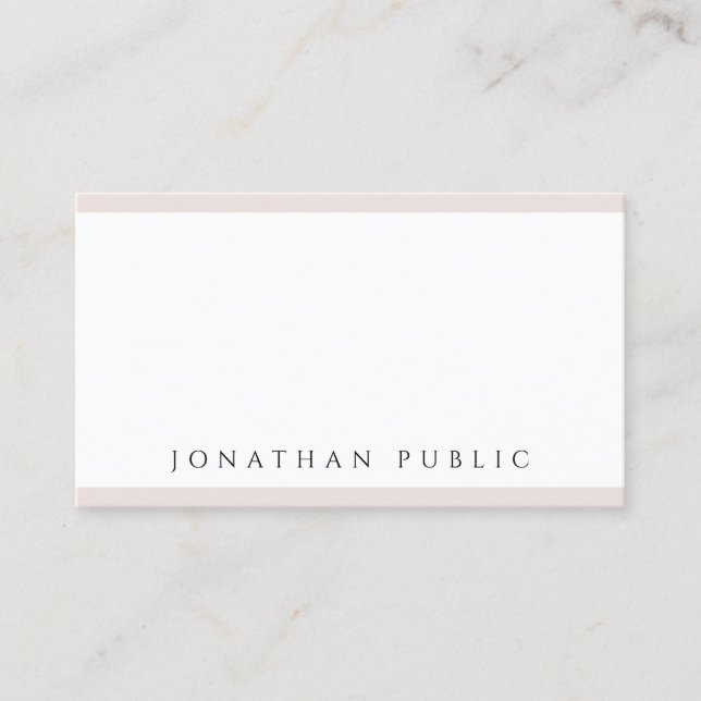 Modern Minimalist Design Professional Cool Plain Business Card (Front)