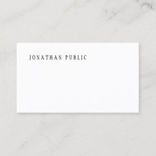 Modern Minimalist Design Template Elegant Plain Business Card