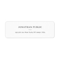 Modern Minimalist Design Template Return Address