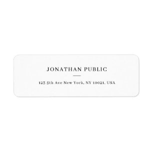 Modern Minimalist Design Template Return Address