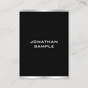 Modern Minimalist Design Trendy Black And Silver Business Card