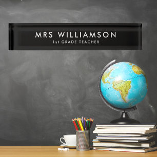 Modern Minimalist desk name plates for teachers
