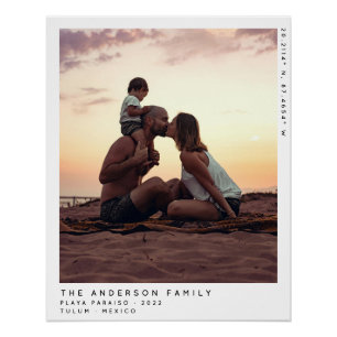 Modern Minimalist Destination Family Photo Poster