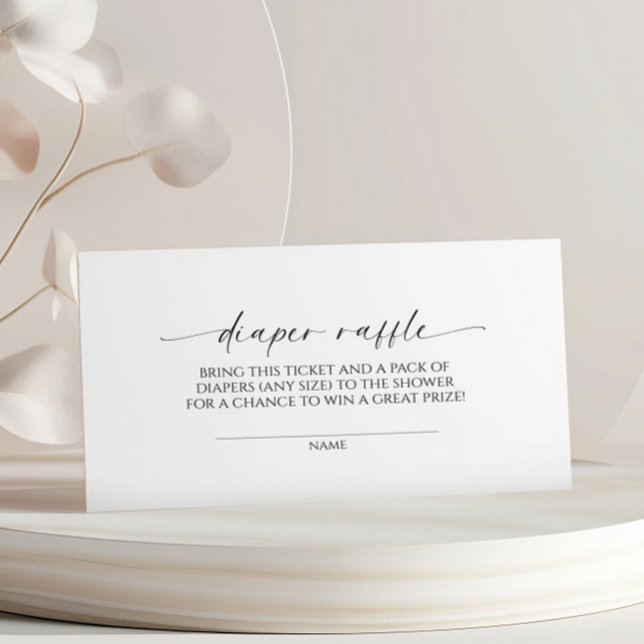 Modern Minimalist Diaper Raffle  Enclosure Card (Creator Uploaded)