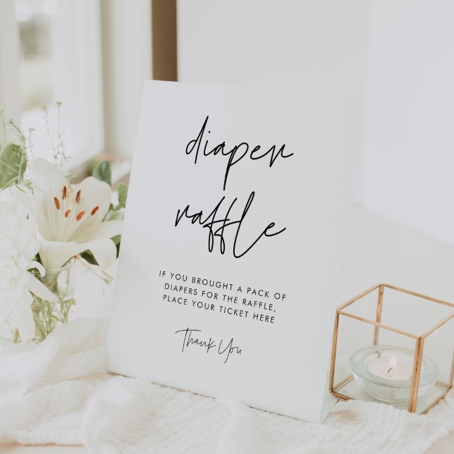 Modern Minimalist Diaper Raffle Pedestal Sign (Creator Uploaded)