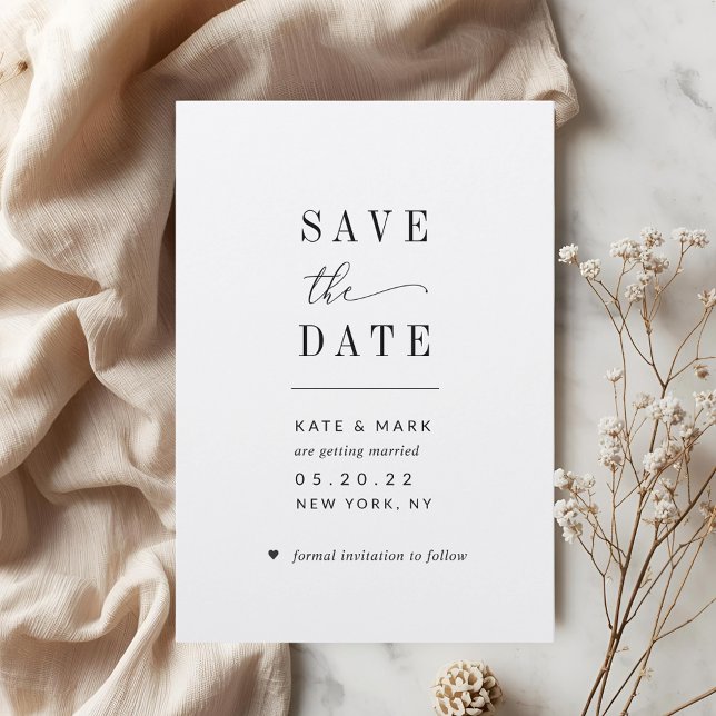 Modern Minimalist Digital Wedding Save the Date (Creator Uploaded)
