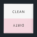 Modern Minimalist Dishwasher Clean Dirty Magnet<br><div class="desc">Modern minimalist pastel pink dishwasher clean or dirty magnet for indicating dishes in home kitchen.</div>