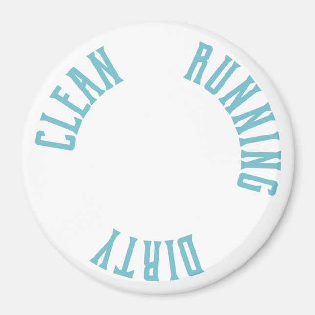 Modern Minimalist Dishwasher Clean Dirty Running Magnet (Front)