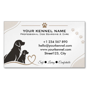 Modern Minimalist Dog Kennel Magnetic Business Card