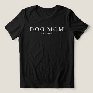 Modern Minimalist Dog Mum Established Date Tri-Blend Shirt