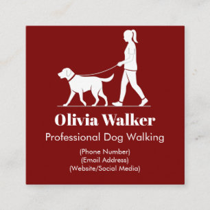 Modern Minimalist Dog Walker Business Card