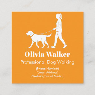 Modern Minimalist Dog Walker Business Card