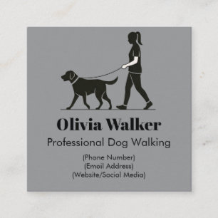 Modern Minimalist Dog Walker Business Card