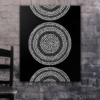 Modern Minimalist Dot Geometric Circle White Black
