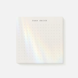 Modern Minimalist Dot Grid Personalised Name Post-it Notes