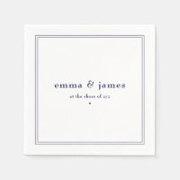 Modern Minimalist Double Border Wedding Napkins