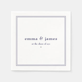 Modern Minimalist Double Border Wedding Napkins