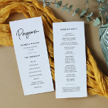 Modern minimalist double sided wedding programme<br><div class="desc">Modern,  simple and clean: adopt this minimalist handwritten design for your wedding stationery. Fully customisable colours.</div>