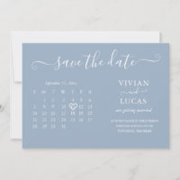 Modern Minimalist Dusty Blue Calendar Budget
