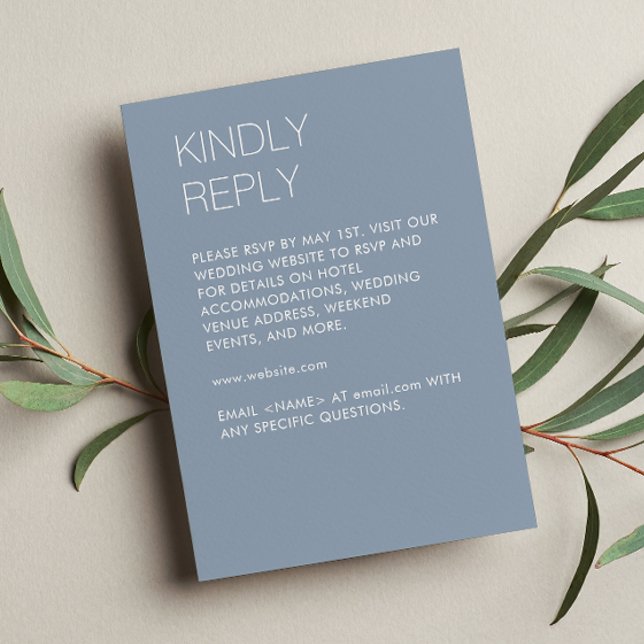 Modern Minimalist Dusty Blue Wedding RSVP Card (Creator Uploaded)