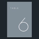 Modern Minimalist Dusty Blue & White Table Number<br><div class="desc">This Modern Minimalist Table Number is perfect for wedding table numbers or any table number party needs! Fully customisable!</div>