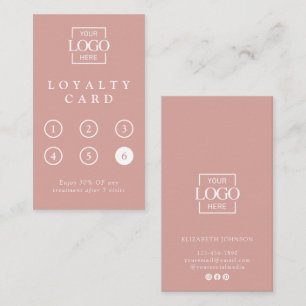 Modern Minimalist Dusty Pink Professional Reward Loyalty Card