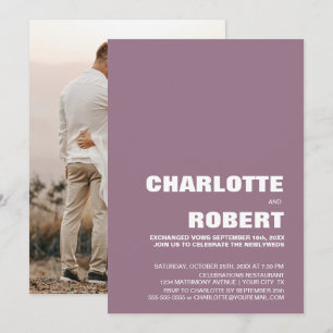 Modern Minimalist Dusty Pink Wedding Reception Invitation