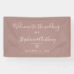 Modern Minimalist Dusty Rose Heart Wedding   Banner