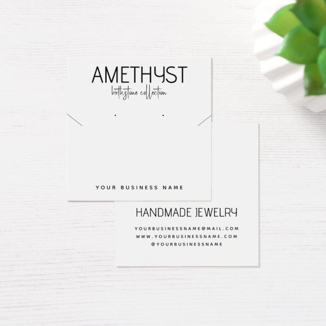 Modern minimalist earring jewellery display card (Desk)