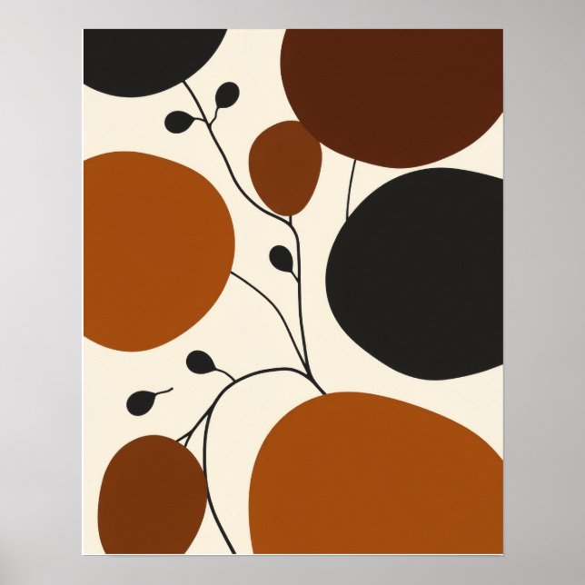 Modern Minimalist Earthy Abstract Silhouette Poster (Front)