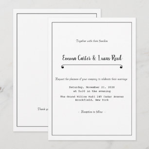 Modern Minimalist Editable Wedding Invitation