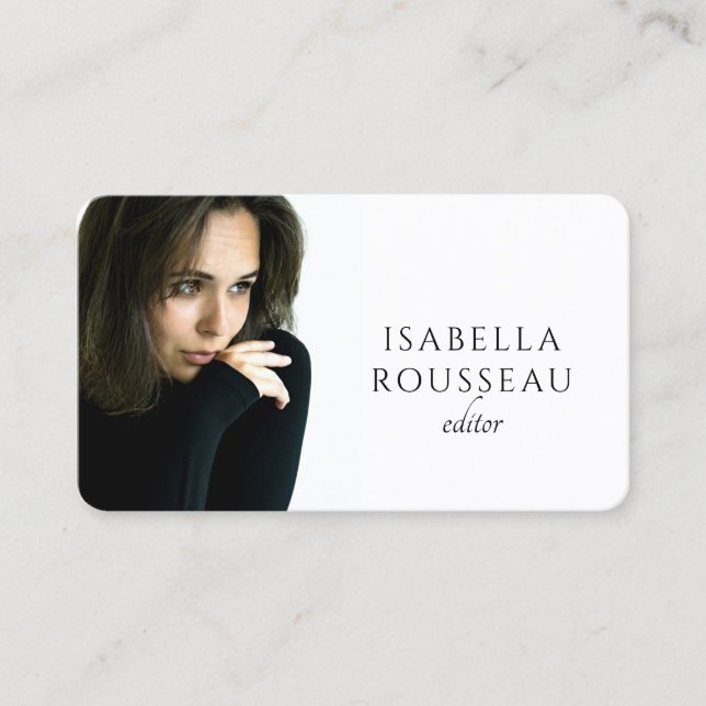 Modern Minimalist Editor Business Card (Front)