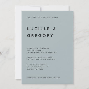 Modern Minimalist Editorial All Caps Slate Invitation