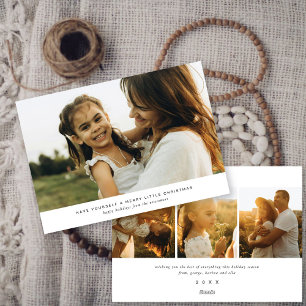 Modern & Minimalist Editorial Style 4 Photo Holiday Card