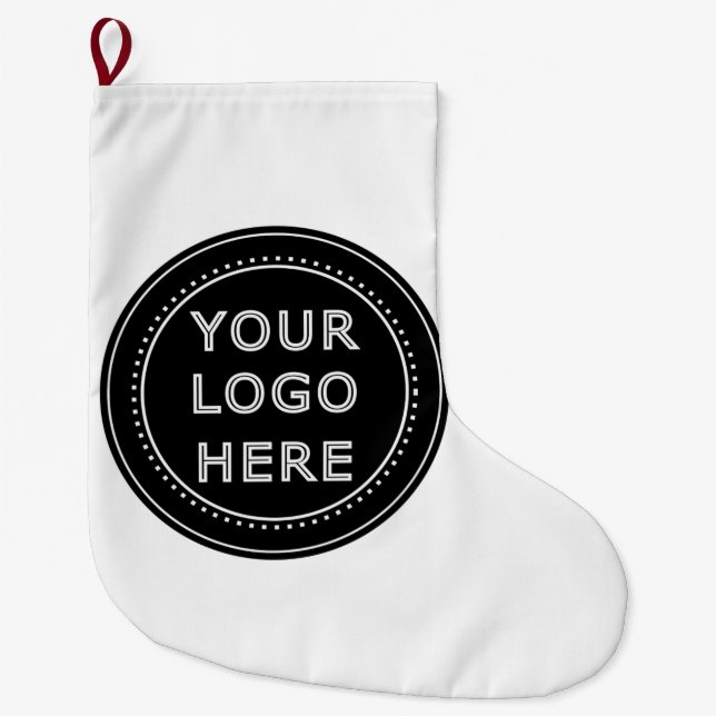 Modern, Minimalist, Elegant and Customisable  Large Christmas Stocking (Front)