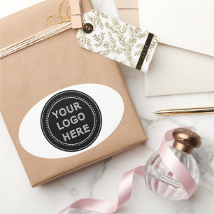 Modern, Minimalist, Elegant and Customisable Oval Sticker