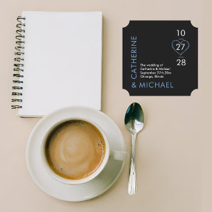 Modern Minimalist Elegant Black and Blue Paper Coaster