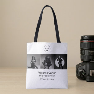 Modern Minimalist Elegant Black White Photography Tote Bag