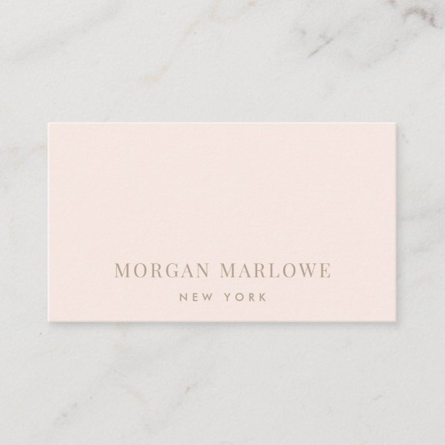 Modern Minimalist Elegant Blush Pink Professional Business Card (Front)