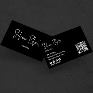  Modern Minimalist    Elegant Bold & QR Code Business Card