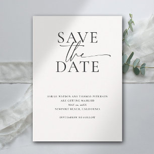 Modern Minimalist Elegant Calligraphy Chic Wedding Save The Date