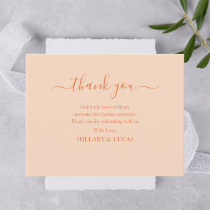 Modern Minimalist Elegant Calligraphy Wedding Thank You Card
