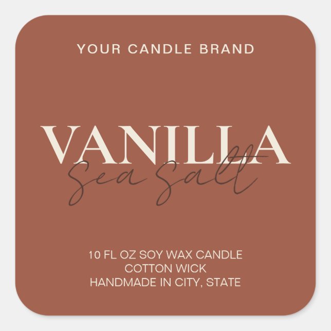 Modern Minimalist Elegant Candle Label (Front)